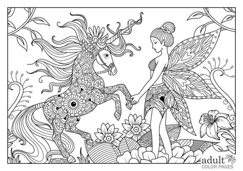 Free Printable Fairy And Unicorn Coloring Pages For Adults