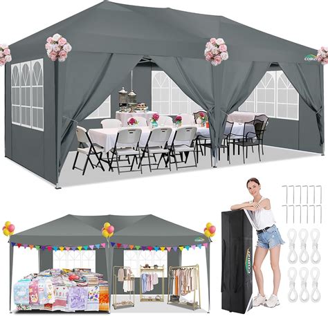 Amazon De COBIZI Pavillon 3x6 Faltpavillon Wasserdicht Stabil 3x6m Mit