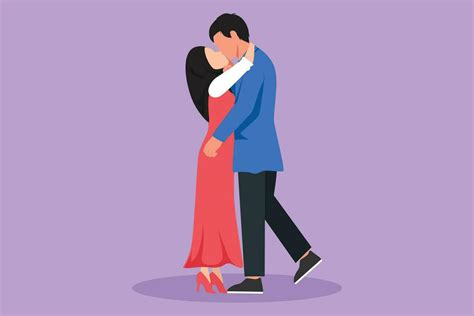 Cartoon Flat Style Drawing Arab Couple In Romantic Pose Happy Man