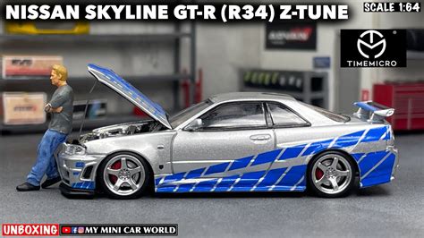 『my Mini Car World』unboxing Time Micro 164 Nissan Skyline Gt R R34 Z