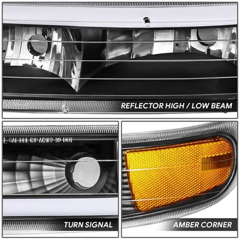 1999 2002 Chevrolet Silverado 00 06 Suburban Tahoe C Shape Led Drl Headlights Bumper Lamps