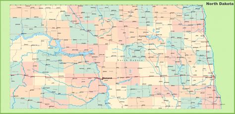 North Dakota State Highway Map - Printable Map