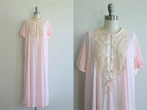 Pink Robe Nightgown Vintage S Lingerie Size Small Gem