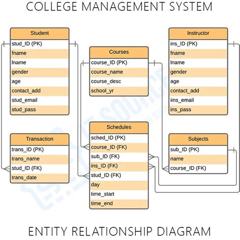 College Management System Er Diagram College Management Syst