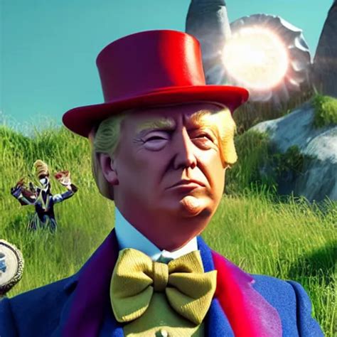 Portrait Of Donald Trump As Willy Wonka In Morrowind Stable