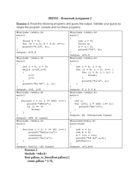 Prf192 Homework Assignment 2 Prf192 Homework Assignment 2