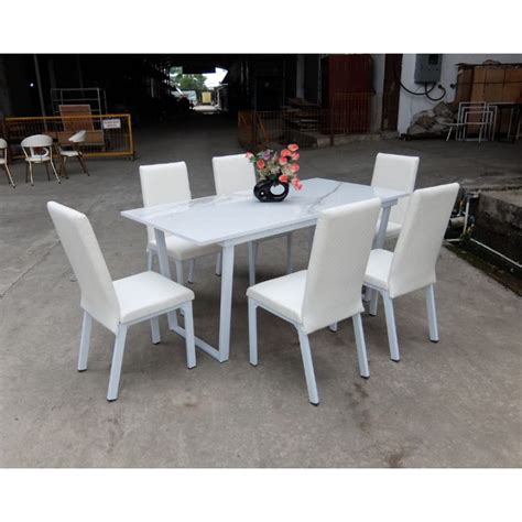 Jual Meja Kursi Makan Granite Marmer Steel Rhumba Shopee Indonesia