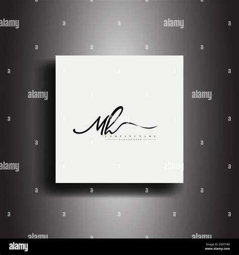 MH Signature Style Monogram Calligraphic Lettering Icon And Handwriting