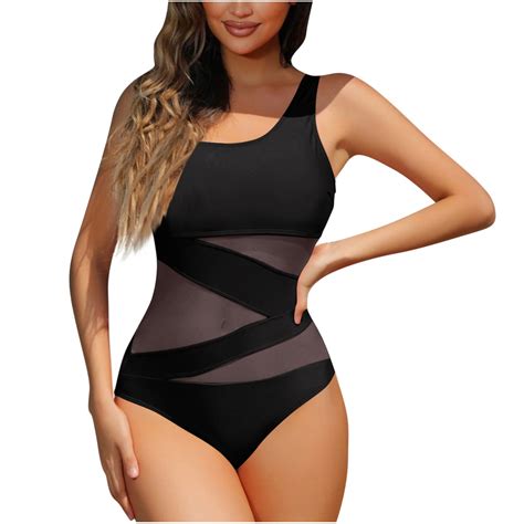 BUIGTTKLOP 1 Piece Swimsuits for Women with Built in Bra Mesh Cutout