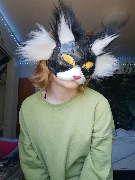 Therian Quadrobics Cat Mask Fur Quads Furry Mask Read Etsy Uk