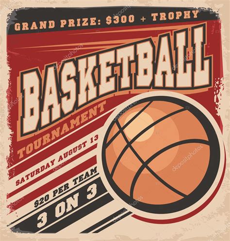 Retro basketball poster design — Stock Vector © lukeruk #38301625