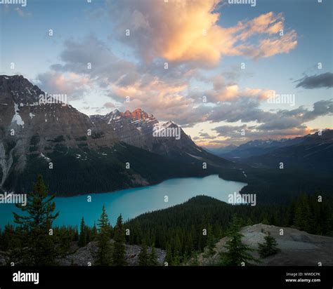 Beautiful Sunrise at Peyto Lake, Banff National Park, Canada. Include ...