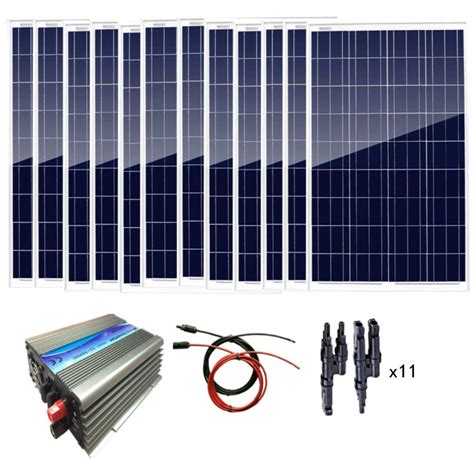 Buy Auecoor W Solar Kit X W Solar Panels With W Grid Tie