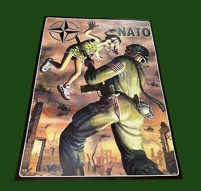 Anti Nato Propaganda Poster Yugoslavia Early 90s Very Rare Communist