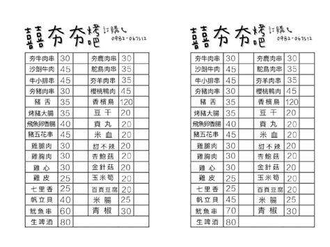 囍夯夯烤吧的菜單、評論、圖片台中市新社區好吃、cp值超高的酒吧 愛玩記