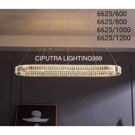 Jual LAMPU GANTUNG HIAS KRISTAL LED MINIMALIS MEJA MAKAN L120 CM MEWAH