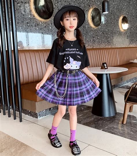 Костюм Куроми Kuromi Kawaii Sanrio Футболка с Юбкой 160 см (1075) (ID ...