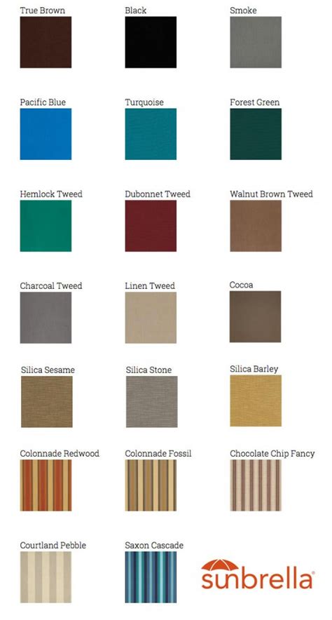 Sunbrella Color Chart - Spa Cover Design