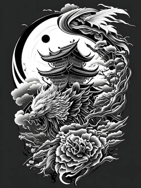 Dessin De Tatouage De Style Japonais Photo Premium