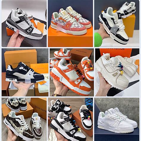 Giầy Sneakers Lv Trainer Maxi Orange Unisex 36 44 Shopee Việt Nam