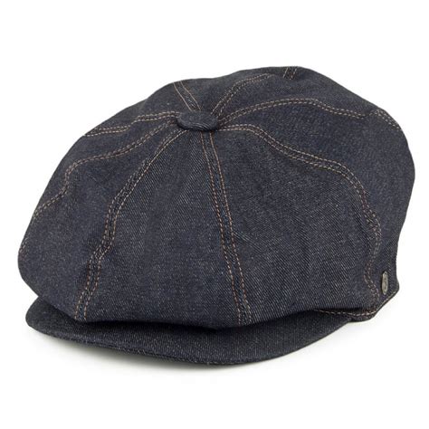 Schiebermütze Schirmmütze Jaxon Denim Newsboy Cap dunkelblau