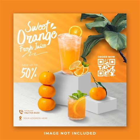 Premium Psd Orange Juice Drink Menu Social Media Post Template