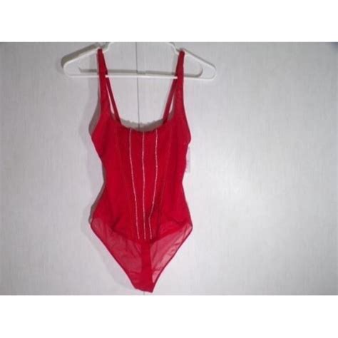 Auden Intimates Sleepwear Nwt Auden Lingerie Bodysuit Rhinestone Mesh Sheer Thong Small