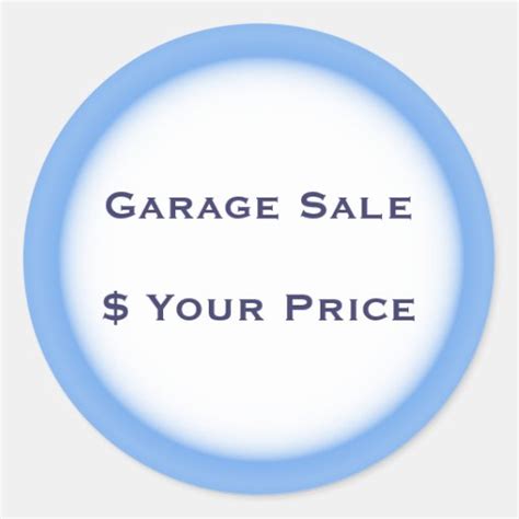 Garage Sale And Yard Sale Price Labels Classic Round Sticker Zazzle