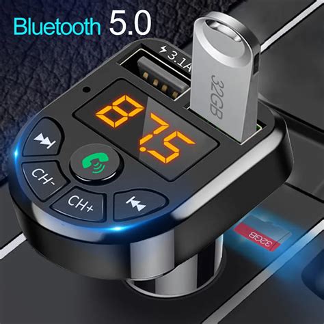 JINSERTA Bluetooth 5 0 FM Transmitter Car Kit MP3 Modulator Player