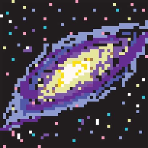 Premium Vector Square Vector Illustration Of A Galaxy In Pixel Art Style