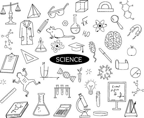 Science doodle set. Vector outline cute illustrations 42147329 Vector Art at Vecteezy