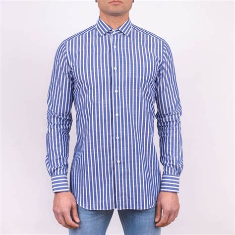 Camicia A Righe Tailor Uomo Xacus Celeste Xacus Ml