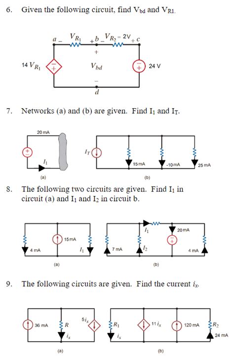 Solved Given The Following Circuit Find Vbd And Vri Vr Chegg