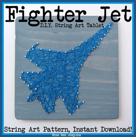 Diy String Art Pattern Fighter Jet 105 X 7