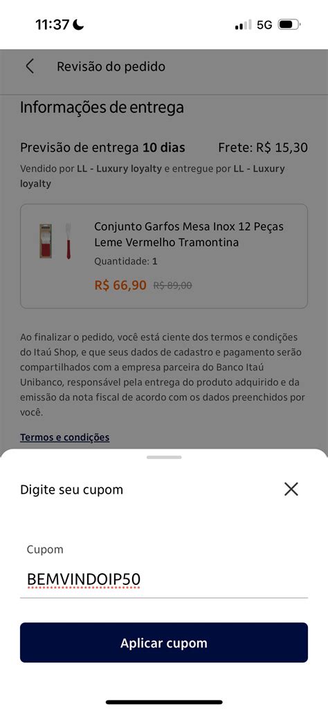 Ita Personnalit Oferece Cupom De Desconto R Na Sua Primeira