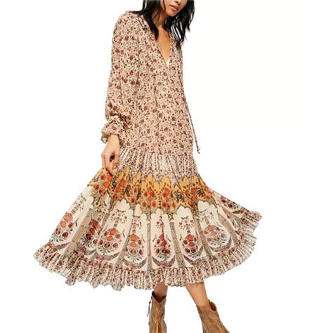 Free People Dresses Free People Feeling Groovy Border Print Maxi