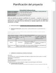 GEN200 Planificacion Castro Mara docx Planificación del proyecto