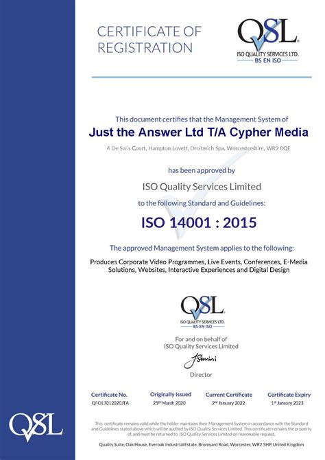 We Re ISO 14001 Recertified Cypher Media Creative Corporate