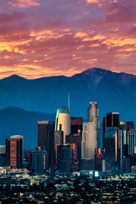 Los Angeles California City Skyline At Night Public Policy Institute