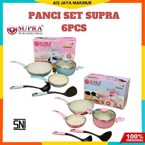 Jual Supra Panci Alumunium Anti Lengket Set Pcs Semicast Nonstick