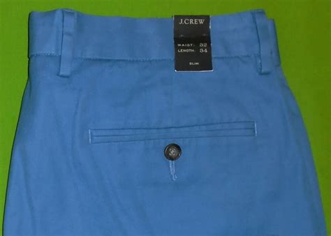 J Crew Blue Bowery Flat Chino Pant Slim Fit Men Tag 32x34 Actual 32x33 Nwt Jcrew Bowerychino