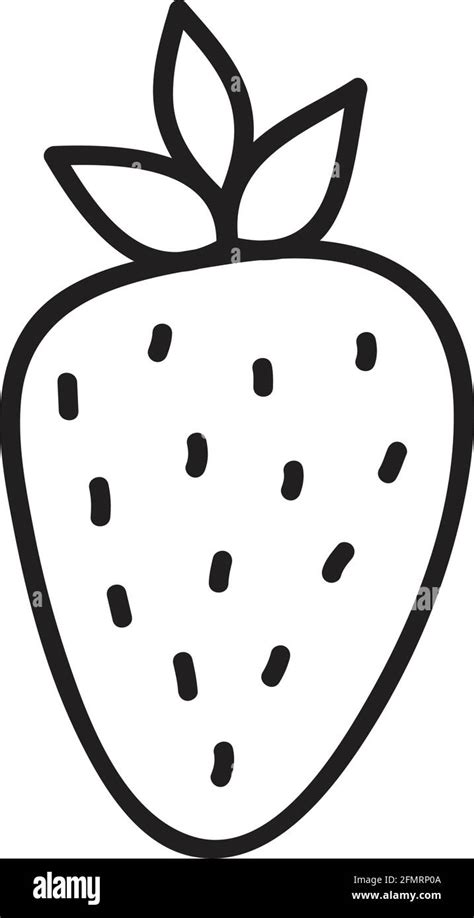 Strawberry fruit cute simple vector icon drawing Stock Vector Image ...