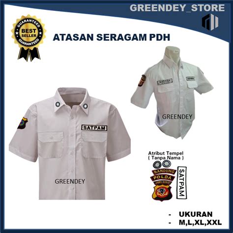 BAJU KEMEJA PUITH PDH SETELAN SECURITY SATPAM ATASAN PDH SATPAM DINAS