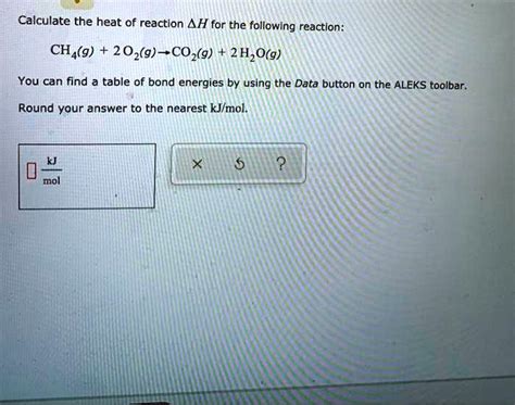 Solved Calculate The Heat Of Reaction Î”h For The Following Reaction