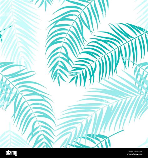 Beautifil Palm Tree Leaf Silhouette Seamless Pattern Background Vector