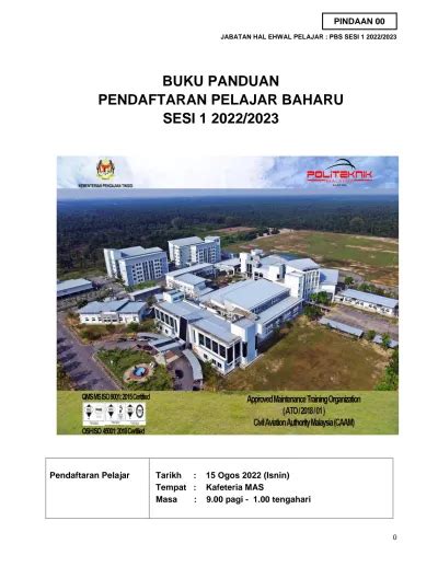 BUKU PANDUAN PENDAFTARAN PELAJAR BAHARU SESI 2023