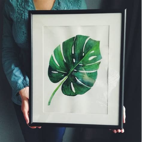 Pink Peony Watercolor Monstera Deliciosa 5