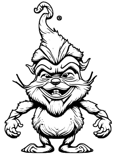 Grinch Coloring Page · Creative Fabrica