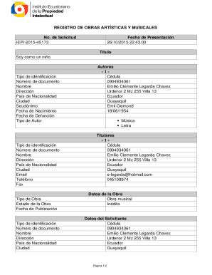 Completable En línea Cmo se solicita el registro de una obra Fax Email