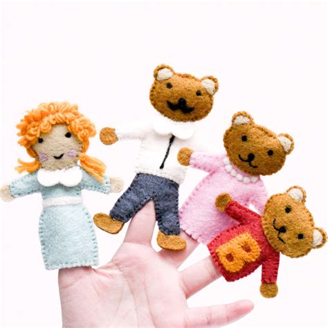 Tara Treasures Finger Puppets Goldilocks and Three Bears - Honeybee Toys